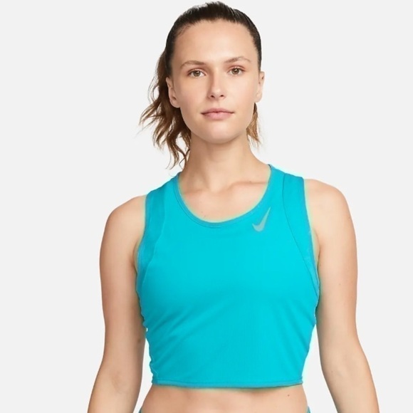 Nike Blue Dri Fit Crop Tank - Picture 1 of 6